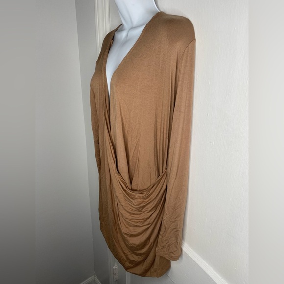 UNIVERSAL STANDARD NWT Nordstrom Brown Draped Long Sleeve Top - Picture 4 of 8